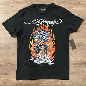 Ed Hardy Light My Fire Rhinestone Tee Shirt
